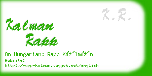 kalman rapp business card